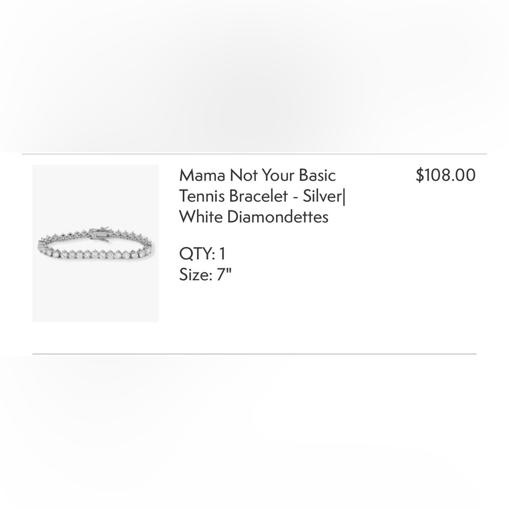 Silver and White Tennis Bracelet